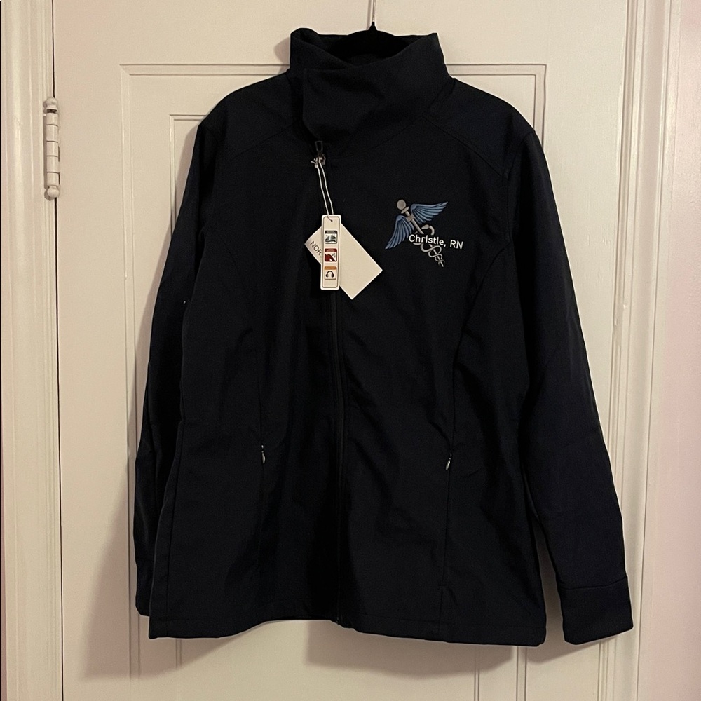NWT Navy Blue Zip-Up Nursing Jacket